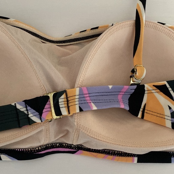 ☀️KONA SOL Tropical Print Bandeau Bikini Top Sz XL - Picture 7 of 9
